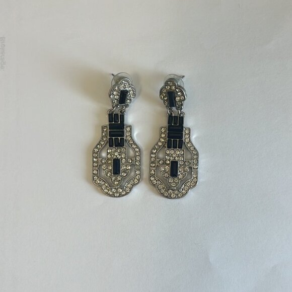 Silver Tone Cubic Zirconia Boho Earrings - Picture 5 of 5